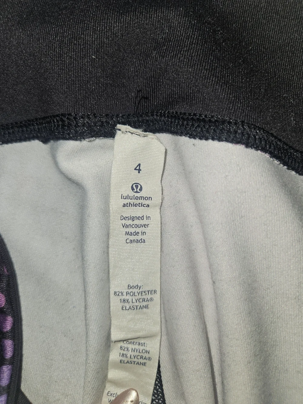 lululemon athletica Multi Colored Leggings with Purple Dot Accents